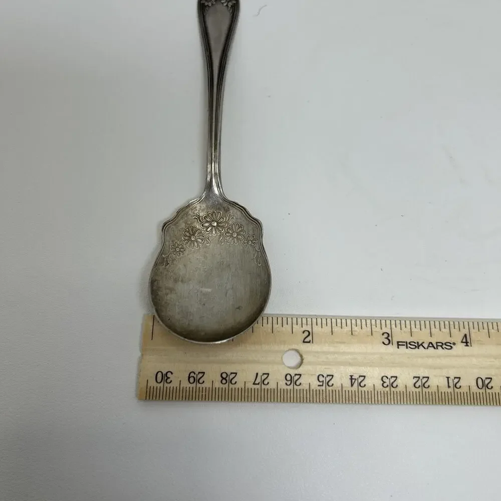 Antique Wm Rogers & Son Silverplate AA Berry/Serve Spoon -Daisy Pattern - Sugar